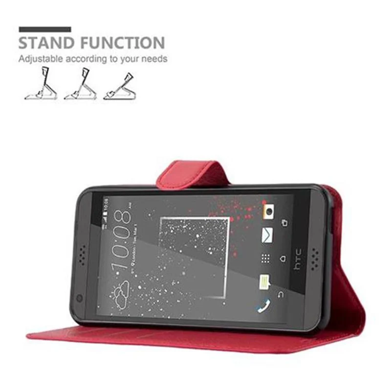 Cadorabo Hülle kompatibel mit HTC Desire 530 / 630 Schutzhülle mit Magnetverschluss, Standfunktion und Kartenfach