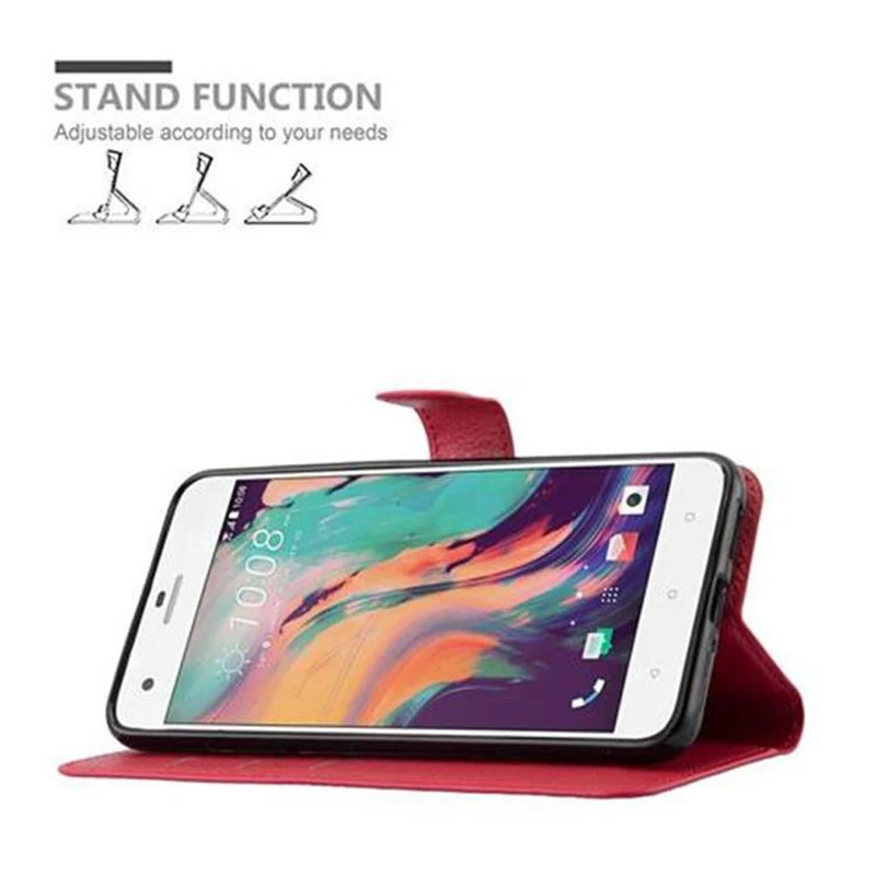 Cadorabo Hülle kompatibel mit HTC Desire 10 PRO Schutzhülle mit Magnetverschluss, Standfunktion und Kartenfach