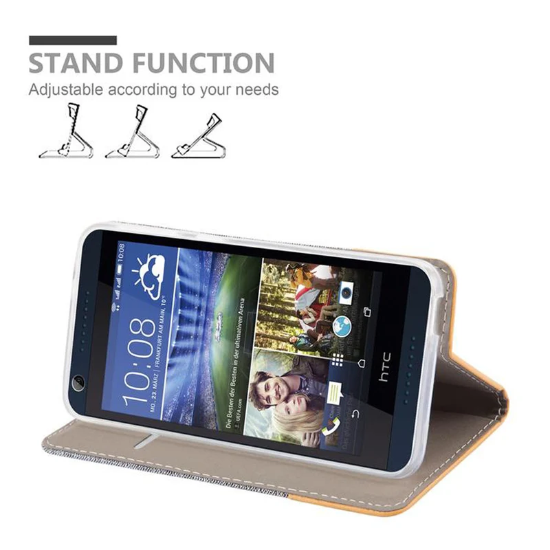 Cadorabo Hülle kompatibel mit HTC Desire 626G Schutzhülle mit Magnetverschluss, Standfunktion und Kartenfach