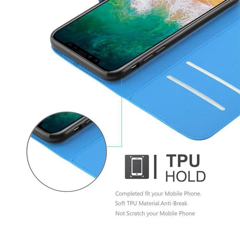 Cadorabo Hülle kompatibel mit Apple iPhone X / XS Schutzhülle mit Magnetverschluss, Standfunktion und Kartenfach