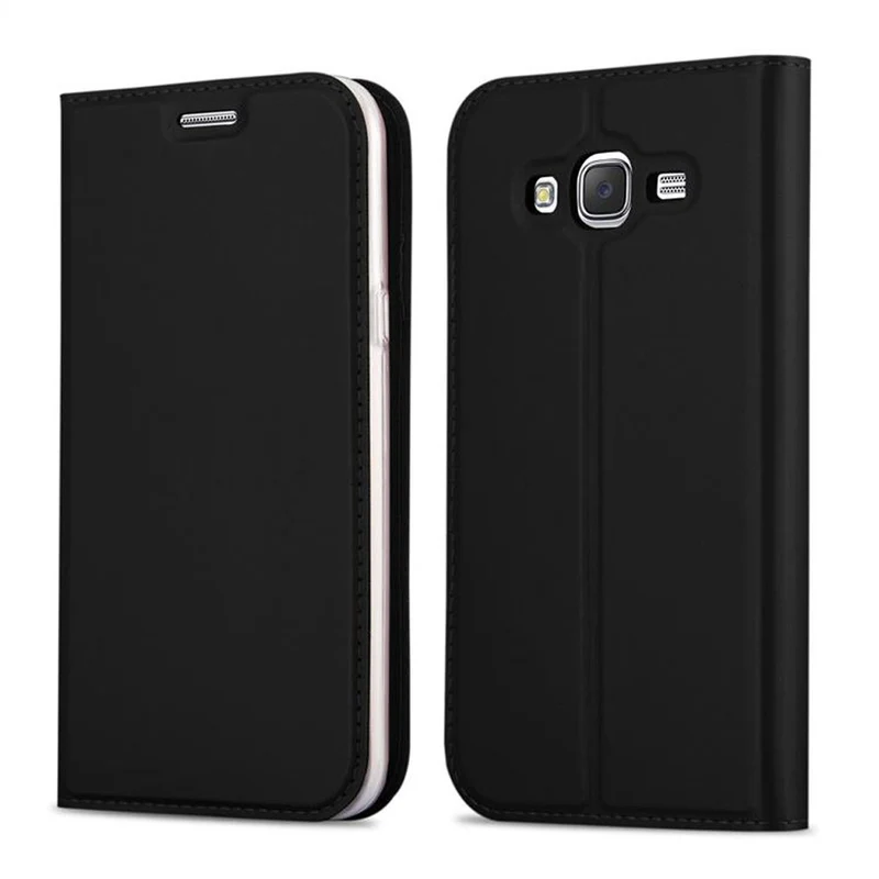 Cadorabo Hülle kompatibel mit Samsung Galaxy GRAND PRIME Schutzhülle mit Magnetverschluss, Standfunktion und Kartenfach