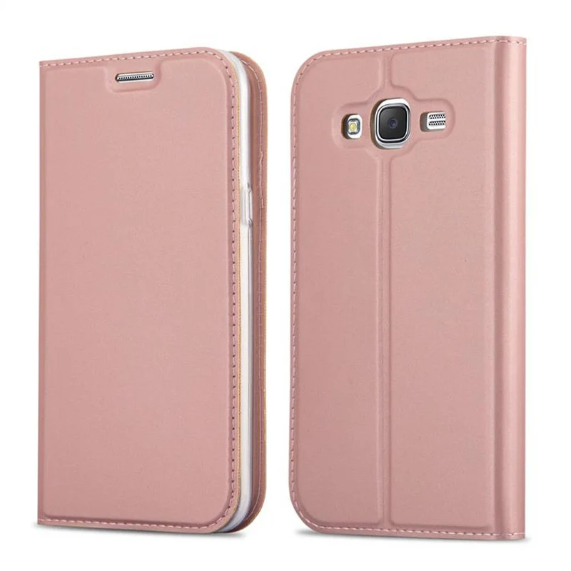 Cadorabo Hülle kompatibel mit Samsung Galaxy GRAND PRIME Schutzhülle mit Magnetverschluss, Standfunktion und Kartenfach