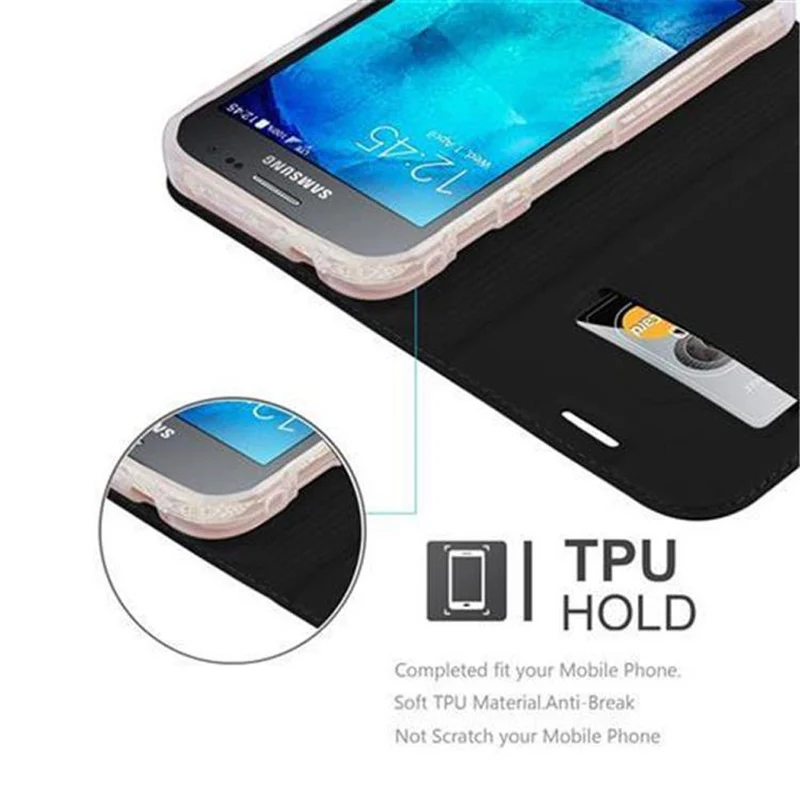 Cadorabo Hülle kompatibel mit Samsung Galaxy XCover 3 Schutzhülle mit Magnetverschluss, Standfunktion und Kartenfach