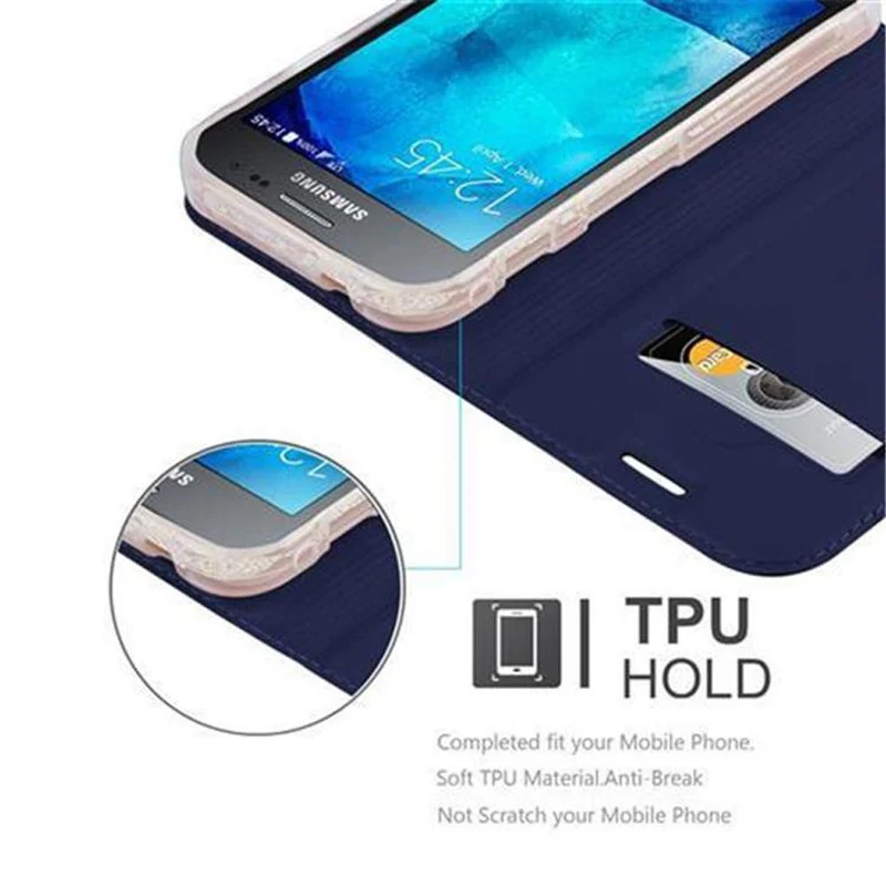 Cadorabo Hülle kompatibel mit Samsung Galaxy XCover 3 Schutzhülle mit Magnetverschluss, Standfunktion und Kartenfach