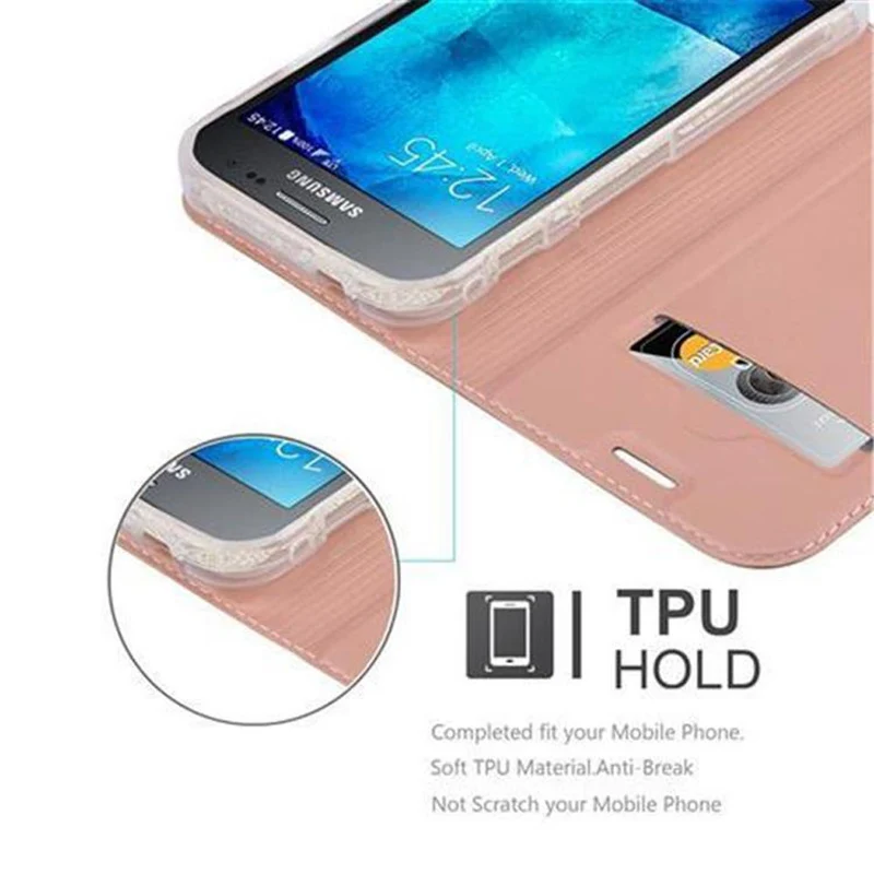 Cadorabo Hülle kompatibel mit Samsung Galaxy XCover 3 Schutzhülle mit Magnetverschluss, Standfunktion und Kartenfach