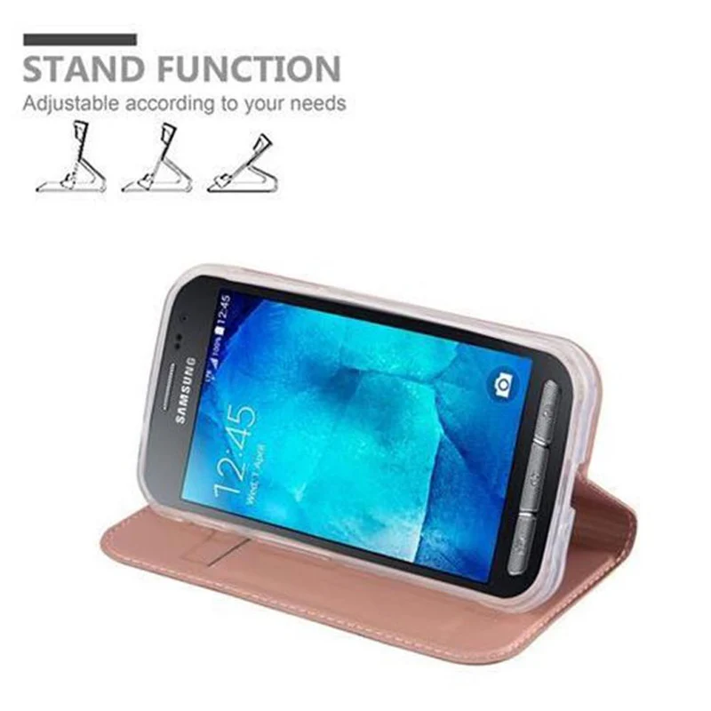 Cadorabo Hülle kompatibel mit Samsung Galaxy XCover 3 Schutzhülle mit Magnetverschluss, Standfunktion und Kartenfach
