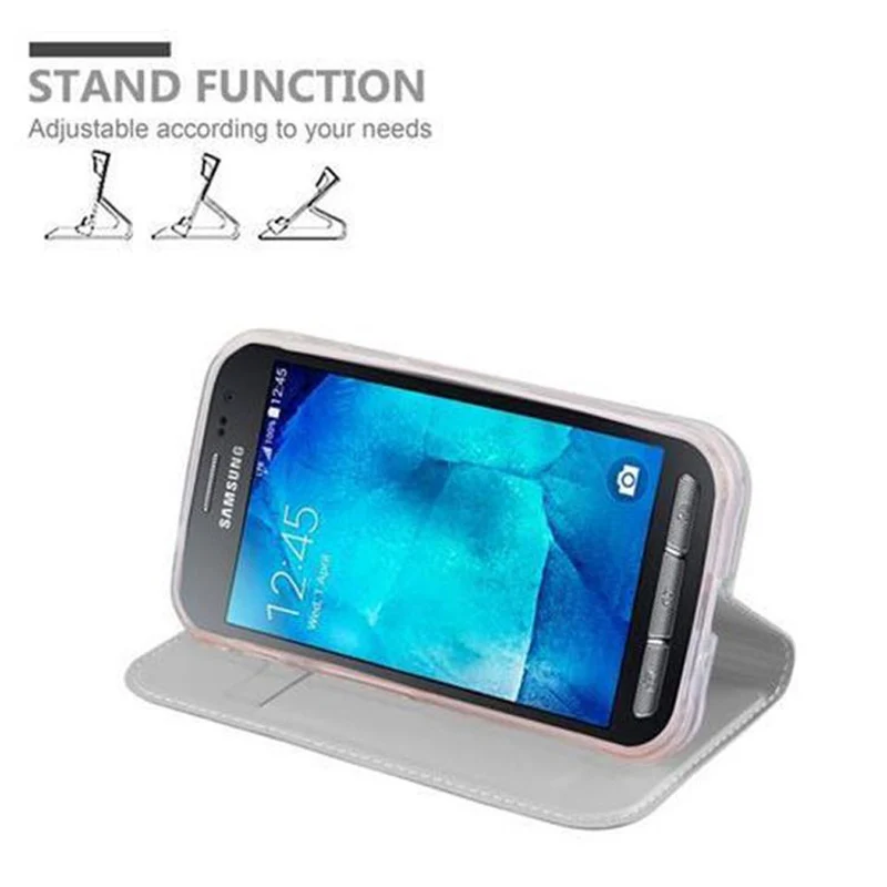 Cadorabo Hülle kompatibel mit Samsung Galaxy XCover 3 Schutzhülle mit Magnetverschluss, Standfunktion und Kartenfach
