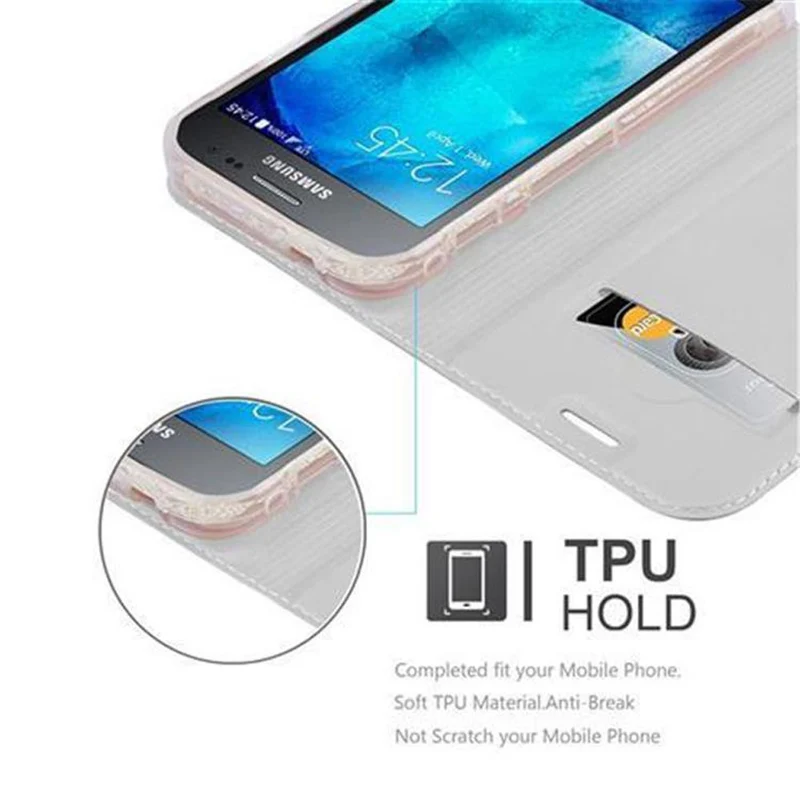 Cadorabo Hülle kompatibel mit Samsung Galaxy XCover 3 Schutzhülle mit Magnetverschluss, Standfunktion und Kartenfach