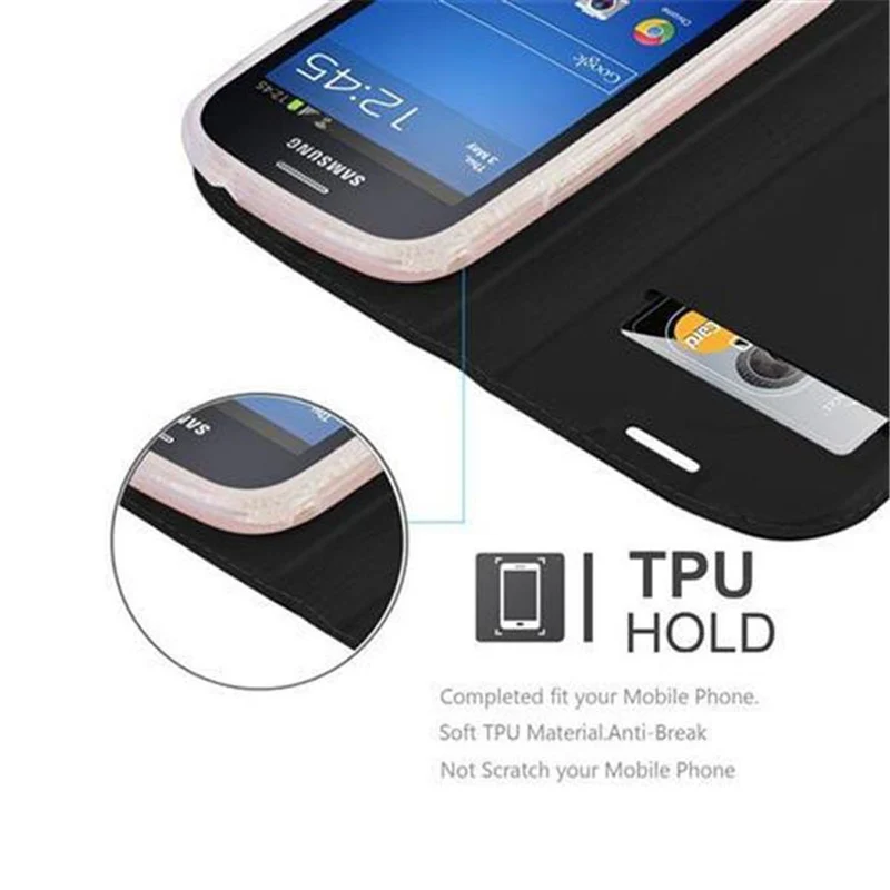 Cadorabo Hülle kompatibel mit Samsung Galaxy TREND LITE Schutzhülle mit Magnetverschluss, Standfunktion und Kartenfach