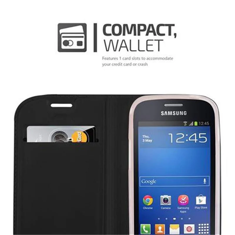 Cadorabo Hülle kompatibel mit Samsung Galaxy TREND LITE Schutzhülle mit Magnetverschluss, Standfunktion und Kartenfach