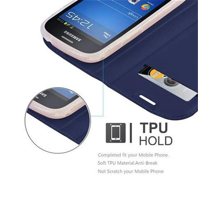 Cadorabo Hülle kompatibel mit Samsung Galaxy TREND LITE Schutzhülle mit Magnetverschluss, Standfunktion und Kartenfach