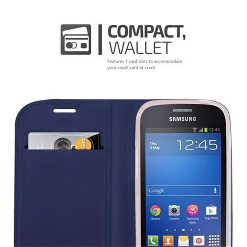 Cadorabo Hülle kompatibel mit Samsung Galaxy TREND LITE Schutzhülle mit Magnetverschluss, Standfunktion und Kartenfach