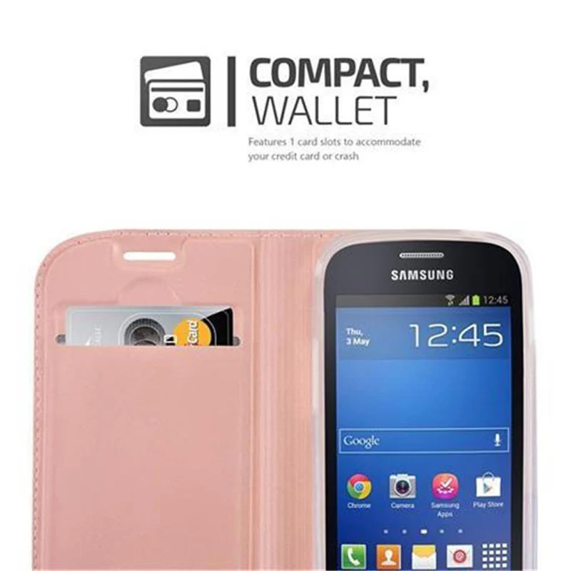 Cadorabo Hülle kompatibel mit Samsung Galaxy TREND LITE Schutzhülle mit Magnetverschluss, Standfunktion und Kartenfach
