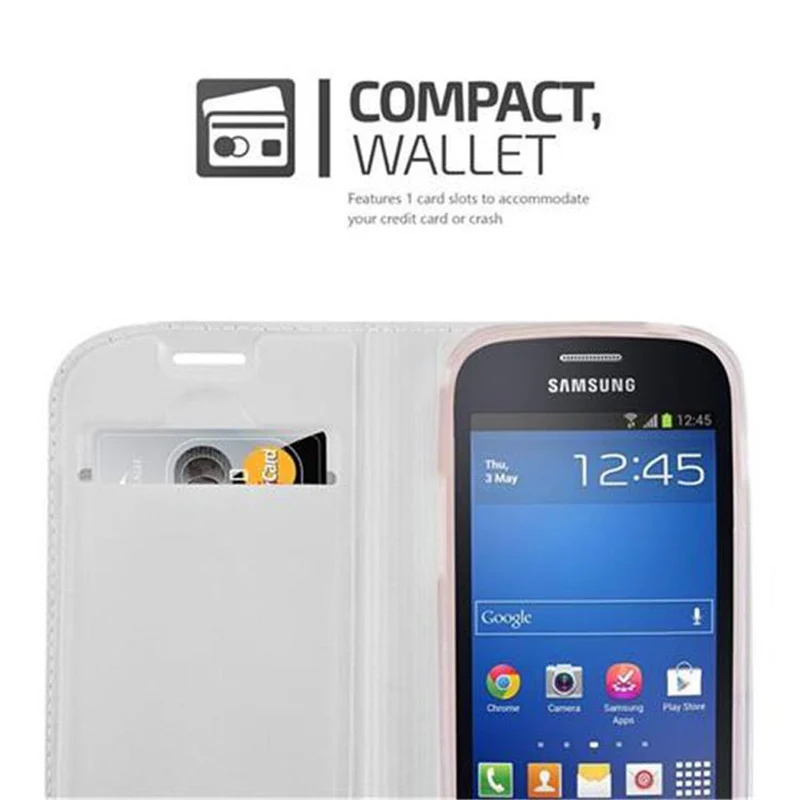 Cadorabo Hülle kompatibel mit Samsung Galaxy TREND LITE Schutzhülle mit Magnetverschluss, Standfunktion und Kartenfach