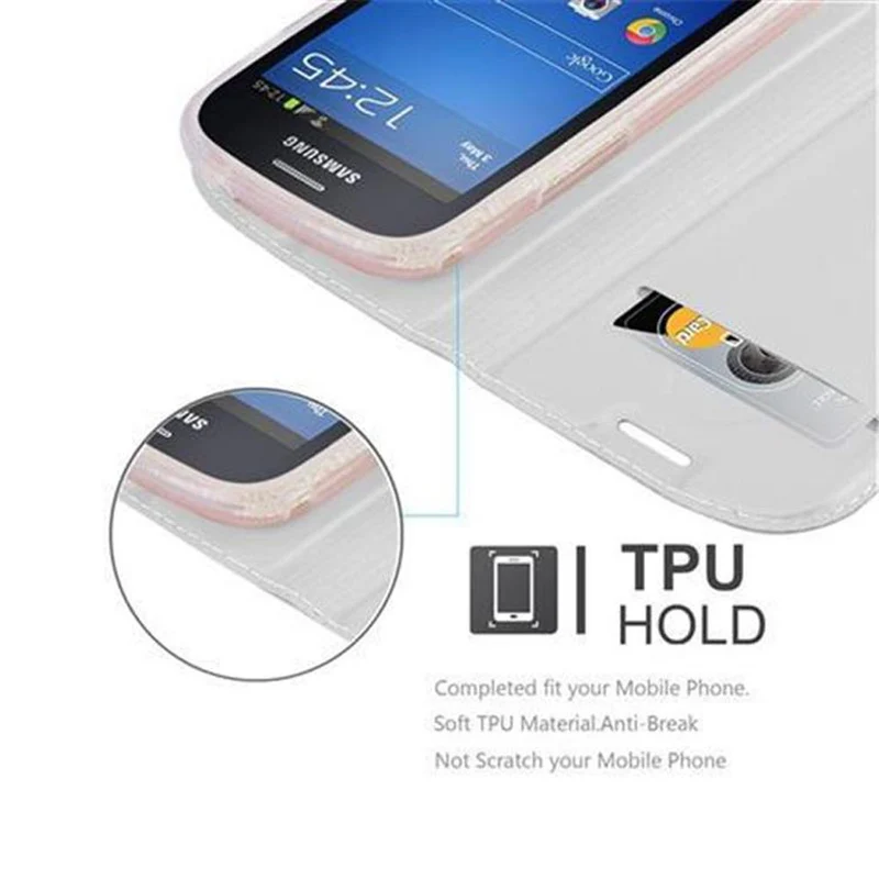 Cadorabo Hülle kompatibel mit Samsung Galaxy TREND LITE Schutzhülle mit Magnetverschluss, Standfunktion und Kartenfach