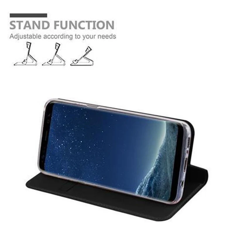 Cadorabo Hülle kompatibel mit Samsung Galaxy S8 PLUS Schutzhülle mit Magnetverschluss, Standfunktion und Kartenfach