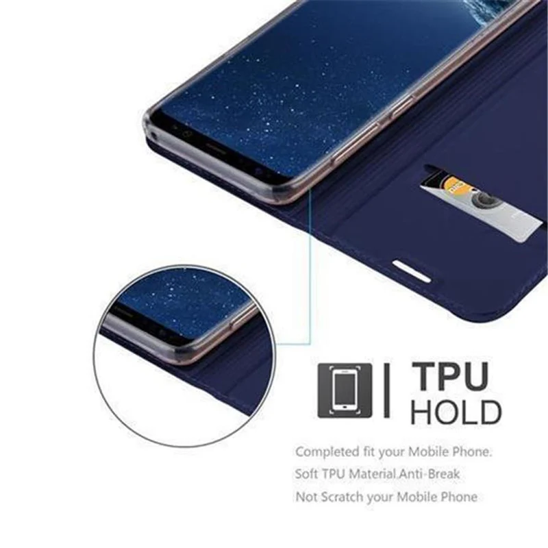 Cadorabo Hülle kompatibel mit Samsung Galaxy S8 PLUS Schutzhülle mit Magnetverschluss, Standfunktion und Kartenfach