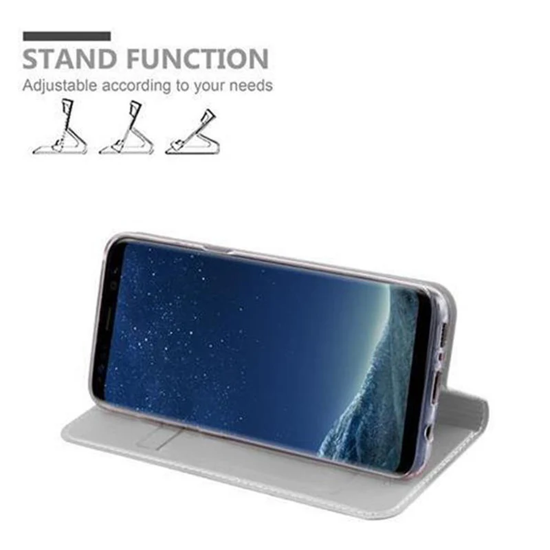 Cadorabo Hülle kompatibel mit Samsung Galaxy S8 Schutzhülle mit Magnetverschluss, Standfunktion und Kartenfach