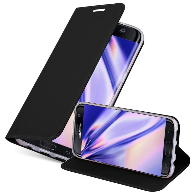 Cadorabo Hülle kompatibel mit Samsung Galaxy S7 EDGE Schutzhülle mit Magnetverschluss, Standfunktion und Kartenfach
