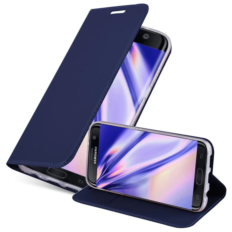 Cadorabo Hülle kompatibel mit Samsung Galaxy S7 EDGE Schutzhülle mit Magnetverschluss, Standfunktion und Kartenfach