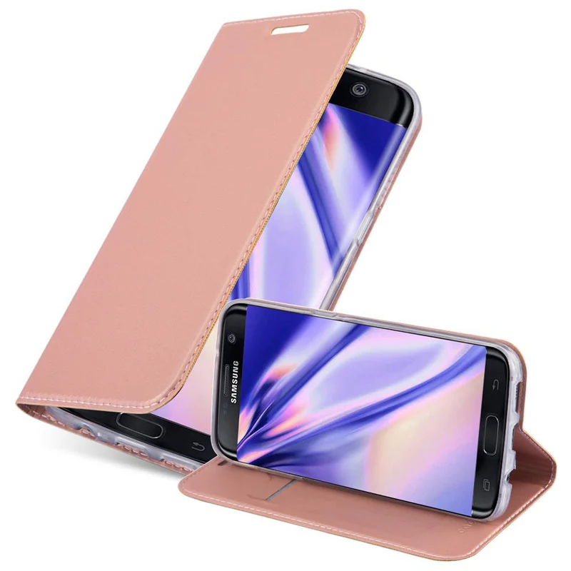 Cadorabo Hülle kompatibel mit Samsung Galaxy S7 EDGE Schutzhülle mit Magnetverschluss, Standfunktion und Kartenfach