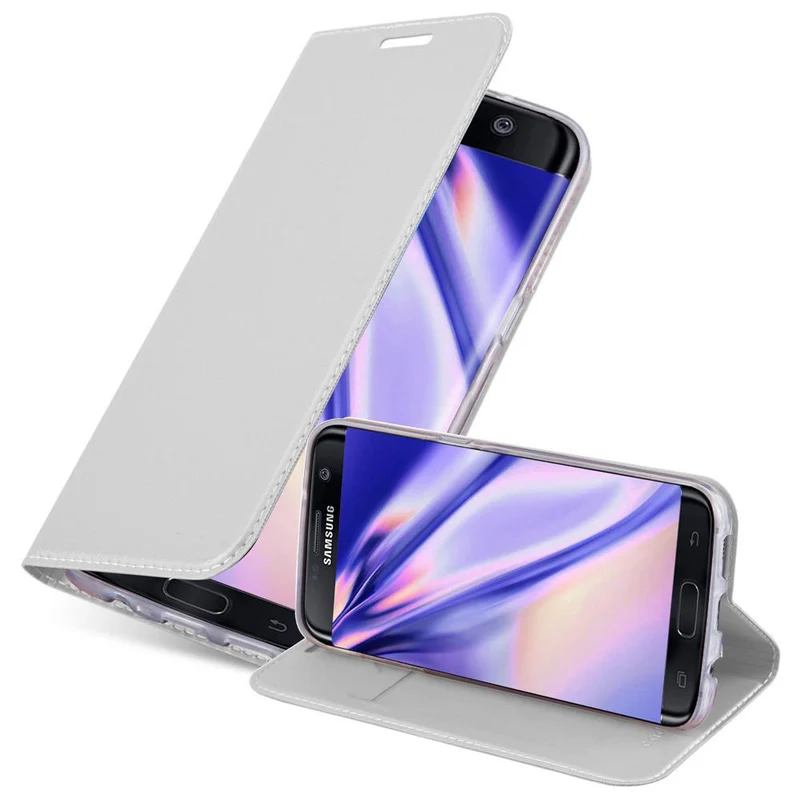 Cadorabo Hülle kompatibel mit Samsung Galaxy S7 EDGE Schutzhülle mit Magnetverschluss, Standfunktion und Kartenfach