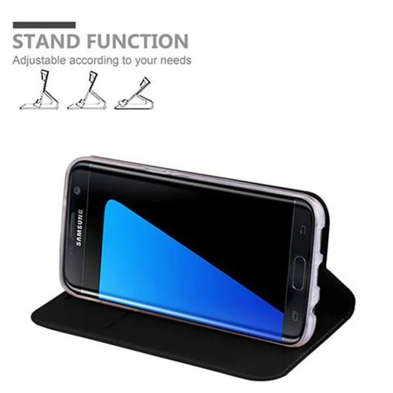 Cadorabo Hülle kompatibel mit Samsung Galaxy S7 EDGE Schutzhülle mit Magnetverschluss, Standfunktion und Kartenfach