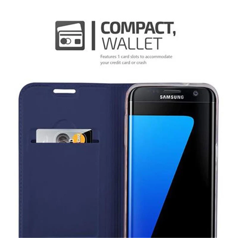Cadorabo Hülle kompatibel mit Samsung Galaxy S7 EDGE Schutzhülle mit Magnetverschluss, Standfunktion und Kartenfach