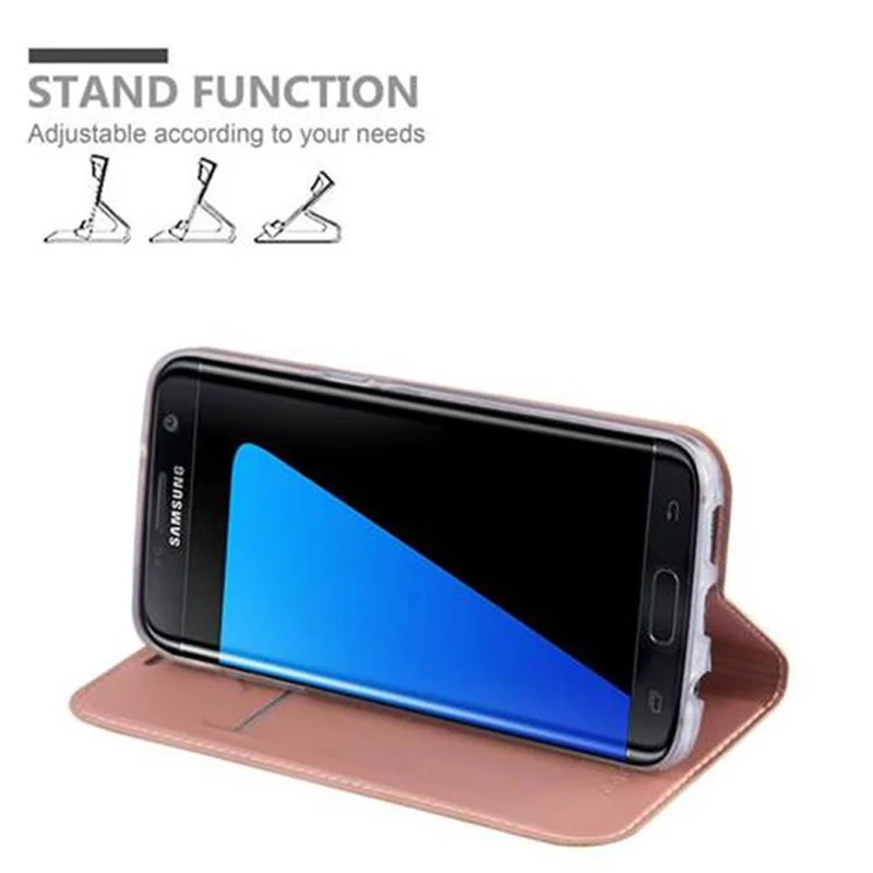 Cadorabo Hülle kompatibel mit Samsung Galaxy S7 EDGE Schutzhülle mit Magnetverschluss, Standfunktion und Kartenfach