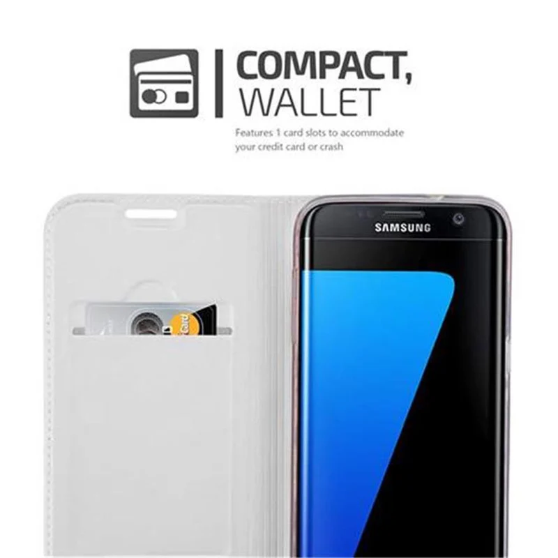 Cadorabo Hülle kompatibel mit Samsung Galaxy S7 EDGE Schutzhülle mit Magnetverschluss, Standfunktion und Kartenfach