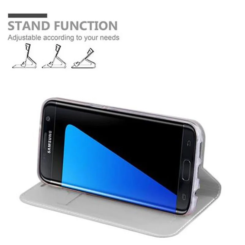 Cadorabo Hülle kompatibel mit Samsung Galaxy S7 EDGE Schutzhülle mit Magnetverschluss, Standfunktion und Kartenfach