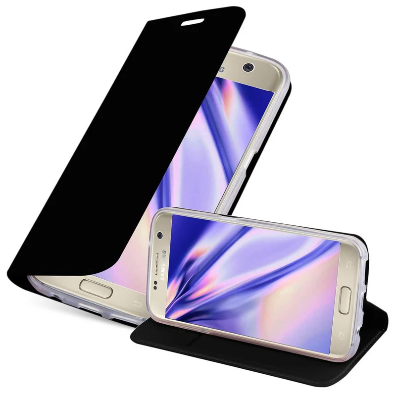 Cadorabo Hülle kompatibel mit Samsung Galaxy S7 Schutzhülle mit Magnetverschluss, Standfunktion und Kartenfach