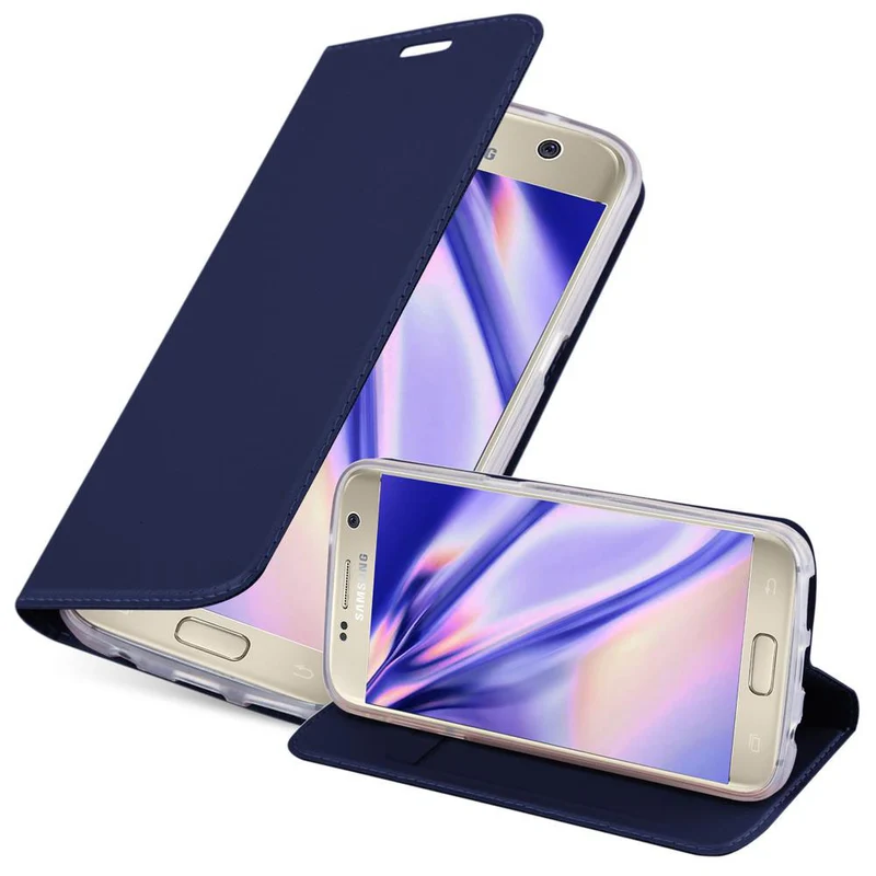 Cadorabo Hülle kompatibel mit Samsung Galaxy S7 Schutzhülle mit Magnetverschluss, Standfunktion und Kartenfach