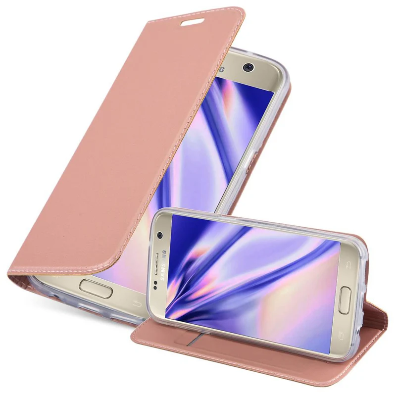 Cadorabo Hülle kompatibel mit Samsung Galaxy S7 Schutzhülle mit Magnetverschluss, Standfunktion und Kartenfach