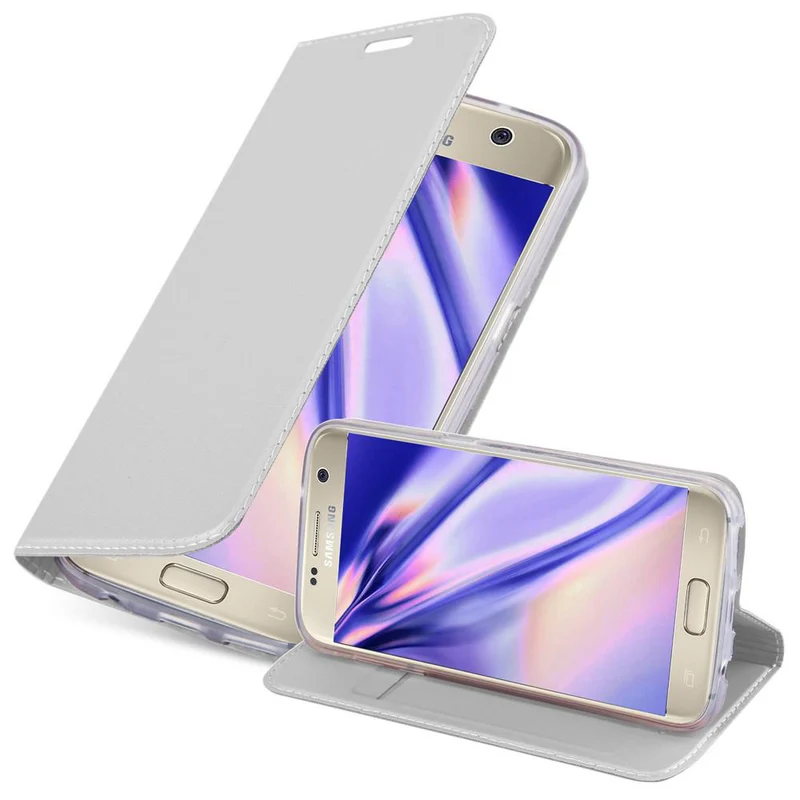 Cadorabo Hülle kompatibel mit Samsung Galaxy S7 Schutzhülle mit Magnetverschluss, Standfunktion und Kartenfach
