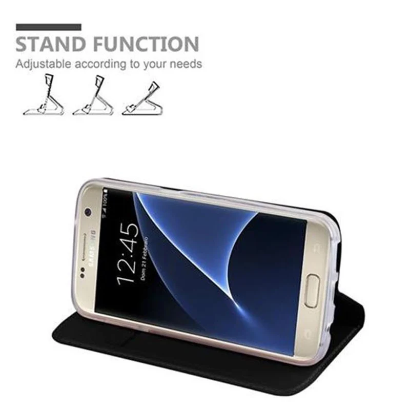 Cadorabo Hülle kompatibel mit Samsung Galaxy S7 Schutzhülle mit Magnetverschluss, Standfunktion und Kartenfach