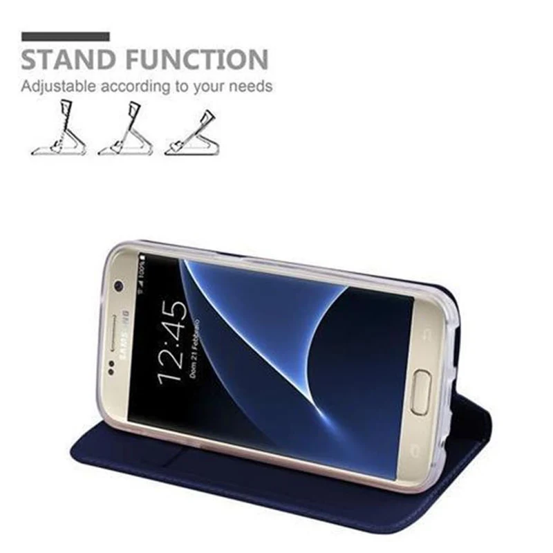 Cadorabo Hülle kompatibel mit Samsung Galaxy S7 Schutzhülle mit Magnetverschluss, Standfunktion und Kartenfach