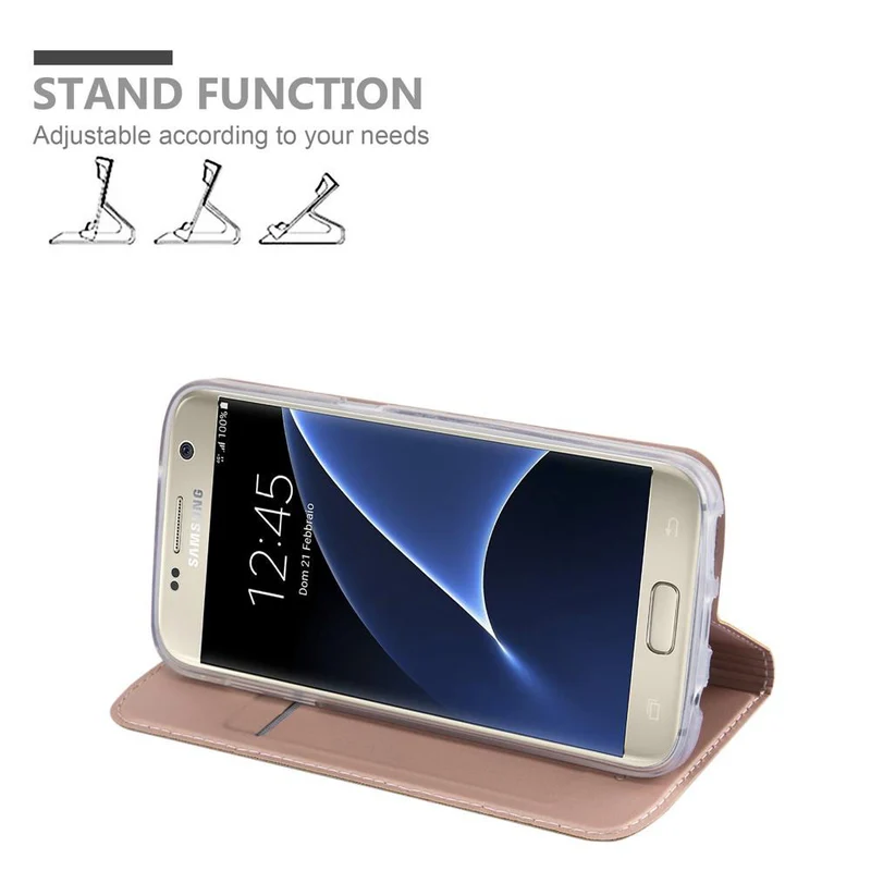 Cadorabo Hülle kompatibel mit Samsung Galaxy S7 Schutzhülle mit Magnetverschluss, Standfunktion und Kartenfach