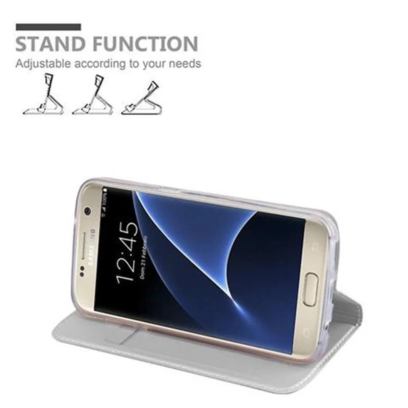 Cadorabo Hülle kompatibel mit Samsung Galaxy S7 Schutzhülle mit Magnetverschluss, Standfunktion und Kartenfach