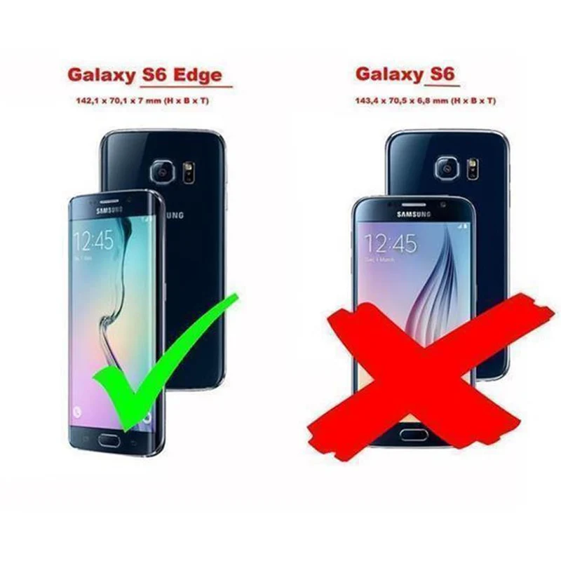 Cadorabo Hülle kompatibel mit Samsung Galaxy S6 EDGE Schutzhülle mit Magnetverschluss, Standfunktion und Kartenfach