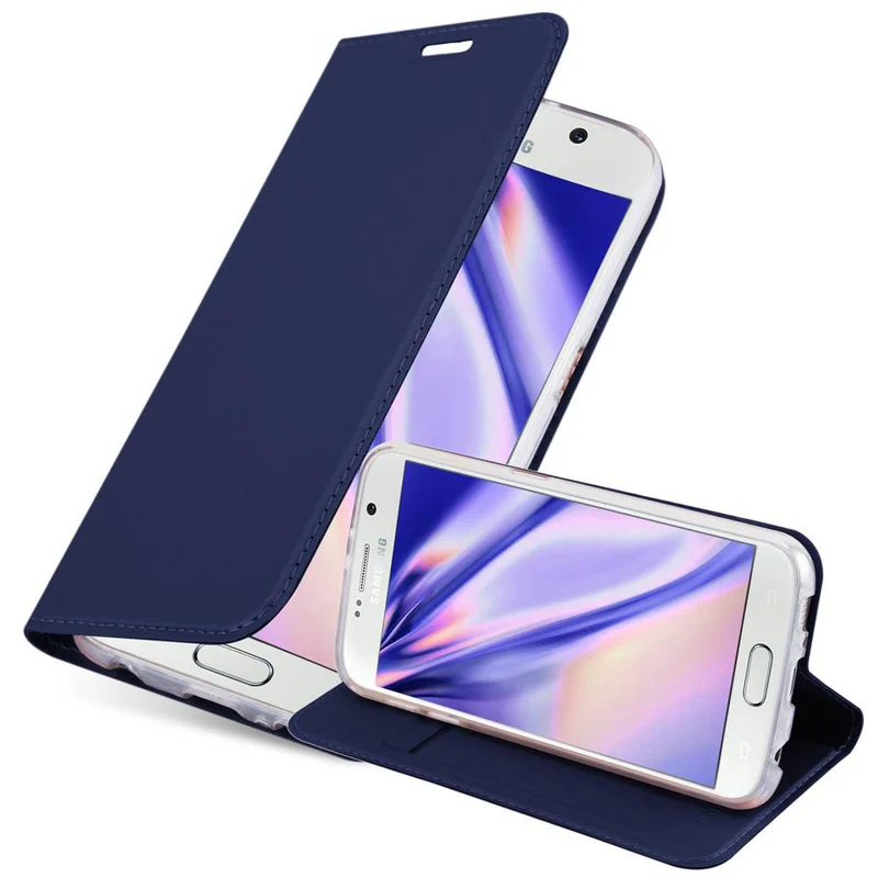 Cadorabo Hülle kompatibel mit Samsung Galaxy S6 Schutzhülle mit Magnetverschluss, Standfunktion und Kartenfach