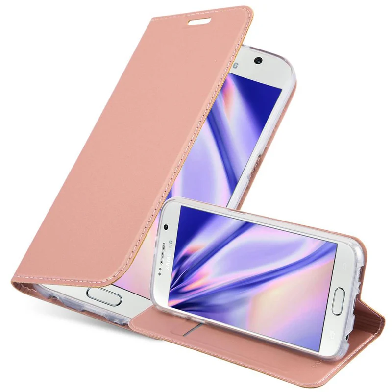Cadorabo Hülle kompatibel mit Samsung Galaxy S6 Schutzhülle mit Magnetverschluss, Standfunktion und Kartenfach
