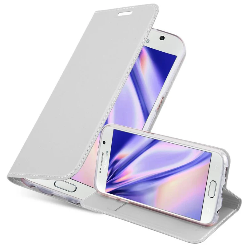 Cadorabo Hülle kompatibel mit Samsung Galaxy S6 Schutzhülle mit Magnetverschluss, Standfunktion und Kartenfach