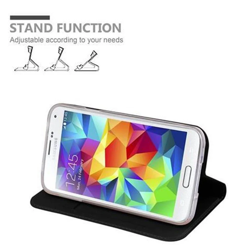 Cadorabo Hülle kompatibel mit Samsung Galaxy S5 / S5 NEO Schutzhülle mit Magnetverschluss, Standfunktion und Kartenfach