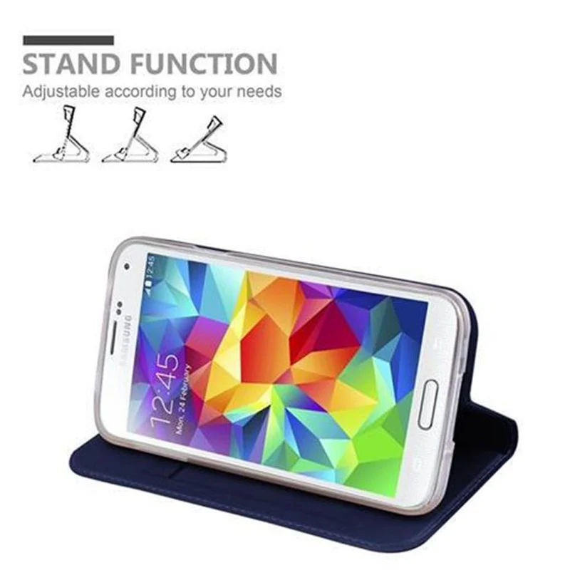 Cadorabo Hülle kompatibel mit Samsung Galaxy S5 / S5 NEO Schutzhülle mit Magnetverschluss, Standfunktion und Kartenfach