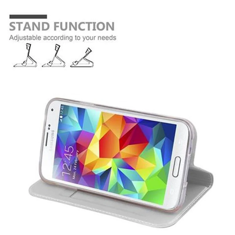 Cadorabo Hülle kompatibel mit Samsung Galaxy S5 / S5 NEO Schutzhülle mit Magnetverschluss, Standfunktion und Kartenfach