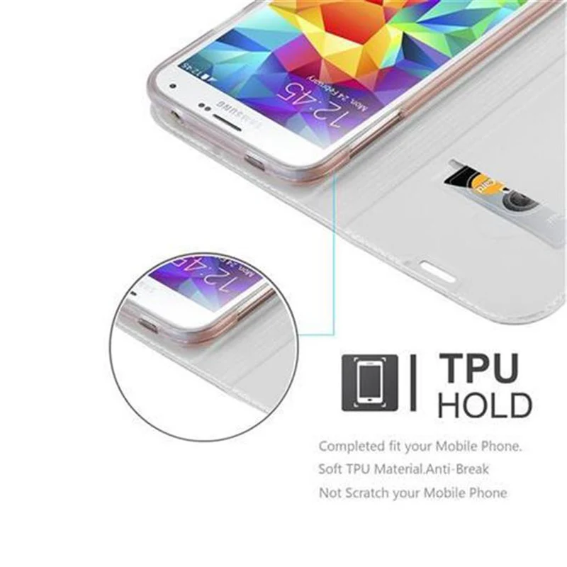 Cadorabo Hülle kompatibel mit Samsung Galaxy S5 / S5 NEO Schutzhülle mit Magnetverschluss, Standfunktion und Kartenfach