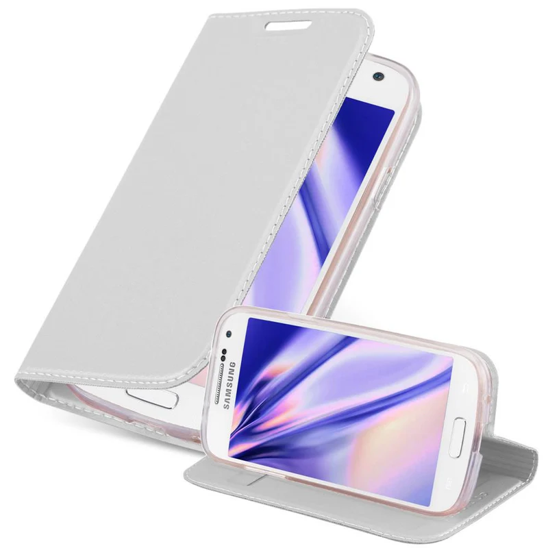 Cadorabo Hülle kompatibel mit Samsung Galaxy S4 MINI Schutzhülle mit Magnetverschluss, Standfunktion und Kartenfach