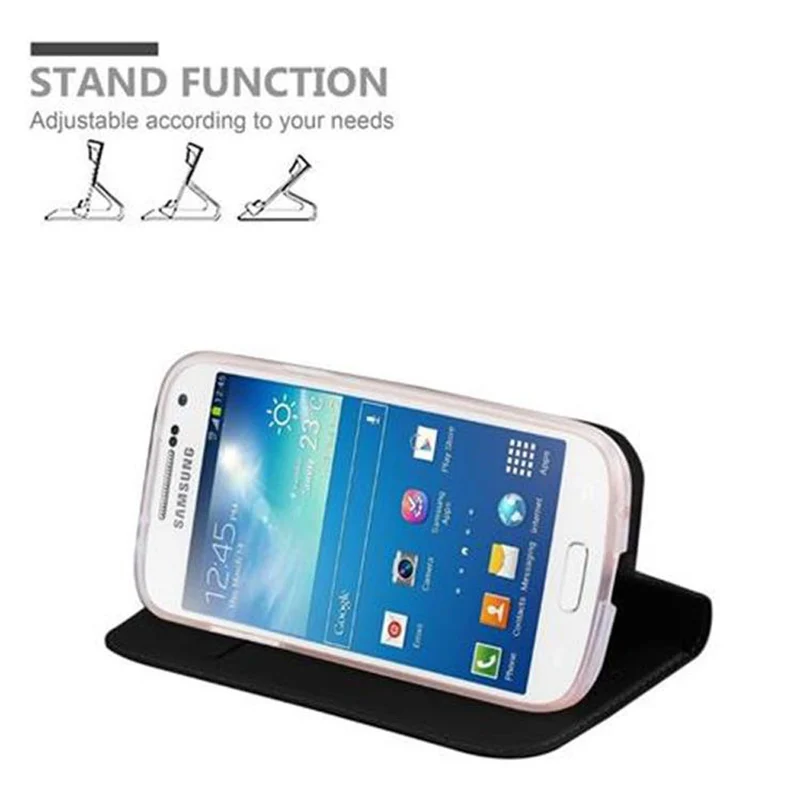Cadorabo Hülle kompatibel mit Samsung Galaxy S4 MINI Schutzhülle mit Magnetverschluss, Standfunktion und Kartenfach