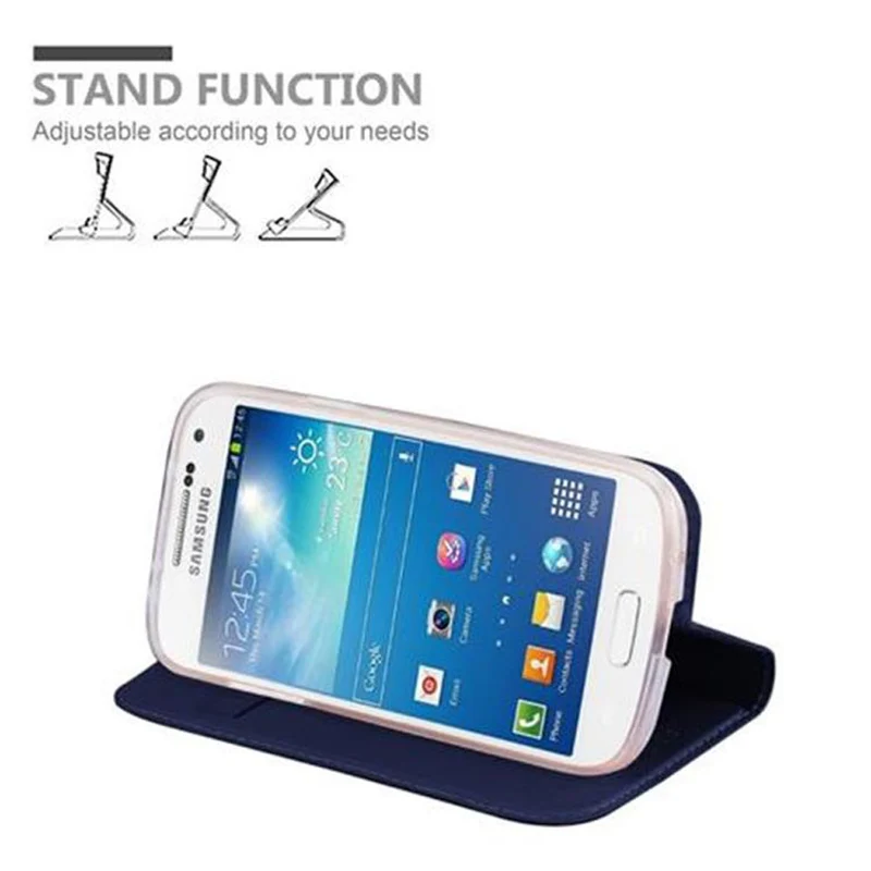 Cadorabo Hülle kompatibel mit Samsung Galaxy S4 MINI Schutzhülle mit Magnetverschluss, Standfunktion und Kartenfach